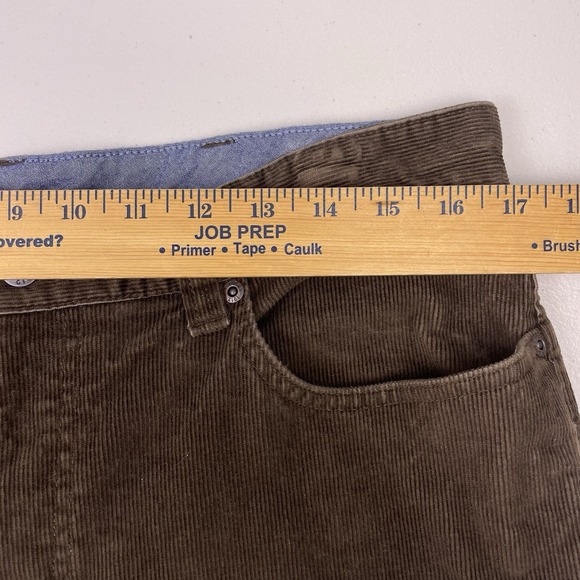 LL Bean Pants 34x30 Mens Corduroy Standard Fit Dark Brown VGUC - Picture 4 of 9